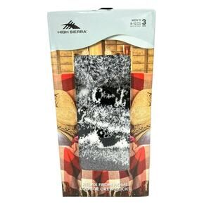 High Sierra Men Pck 3 Pairs Lounge Crew Socks Gift Boxed Cozy Shoe Size 8-12 New